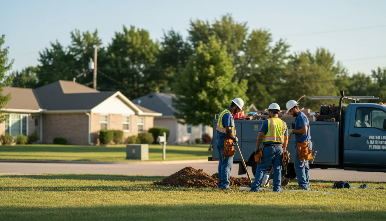 Residential water line and bathroom plumbing service in Marks, MS